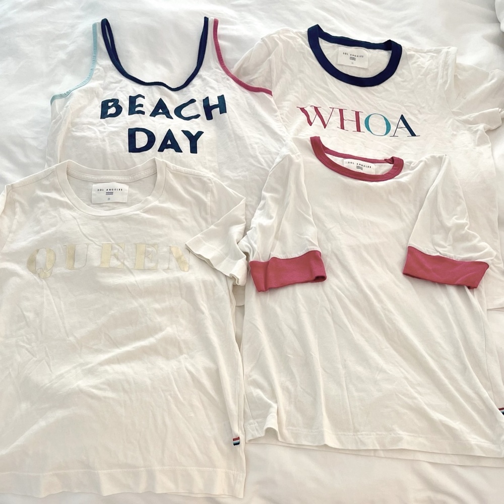 SOL ANGELES 4 Soft T-shirts/Tank NEW w/o Tags Size SM+XS (just the queen tshirt)